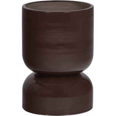 WOOOD toval pot laag - metaal - hoogglans paars/bruin - 40x28x28 WOOOD toval pot laag - metaal - hoogglans paars/bruin - 40x28x28