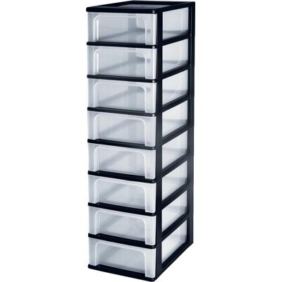 IRIS organizer chest ladesysteem a4 - 8 x 7l - zwart/transparant IRIS organizer chest ladesysteem a4 - 8 x 7l - zwart/transparant