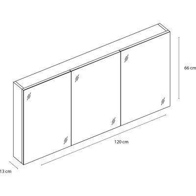 Differnz somero spiegelkast fsc 120 cm hoogglans wit Differnz somero spiegelkast fsc 120 cm hoogglans wit