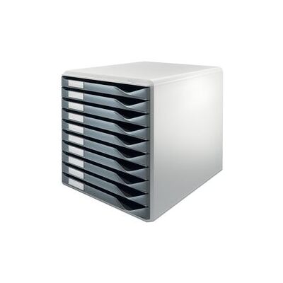 Leitz ladenblok met 10 laden - wit/donkergrijs Leitz ladenblok met 10 laden - wit/donkergrijs