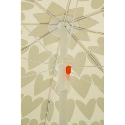 Mica Decorations heart strandparasol - h180 x ø160 cm - bruin Mica Decorations heart strandparasol - h180 x ø160 cm - bruin
