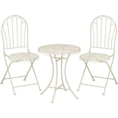 Mica Decorations marseille bistroset - set van 3 - ijzer - off-white Mica Decorations marseille bistroset - set van 3 - ijzer - off-white