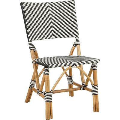 Mica Decorations mandox bistrostoel - l45,5 x b57 x h89 cm - rotan - zwart, wit Mica Decorations mandox bistrostoel - l45,5 x b57 x h89 cm - rotan - zwart, wit