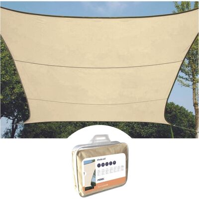 Perel schaduwdoek, waterafstotend, 2 x 3 m, 160 g/m², polyester, rechthoek, crème Perel schaduwdoek, waterafstotend, 2 x 3 m, 160 g/m², polyester, rechthoek, crème