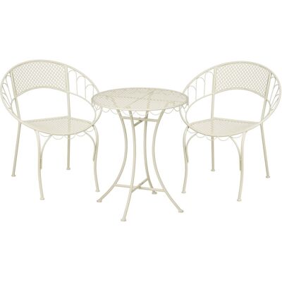 Mica Decorations marseille bistroset - set van 3 - ijzer - off-white Mica Decorations marseille bistroset - set van 3 - ijzer - off-white