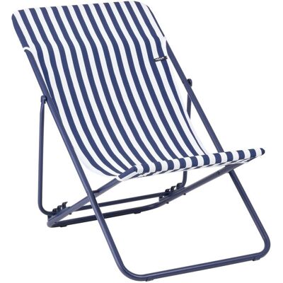 Lafuma maxi transat - strandstoel - inklapbaar - verstelbaar - airlon - indigo (blauw) gestreept Lafuma maxi transat - strandstoel - inklapbaar - verstelbaar - airlon - indigo (blauw) gestreept