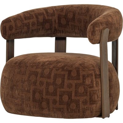 WOOOD foon fauteuil - structuurstof - bruin - 78x82x73 WOOOD foon fauteuil - structuurstof - bruin - 78x82x73