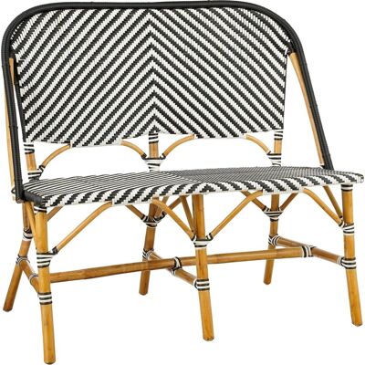Mica Decorations mandox bank voor buiten - l98 x b60 x h93 cm - rotan - zwart, wit Mica Decorations mandox bank voor buiten - l98 x b60 x h93 cm - rotan - zwart, wit