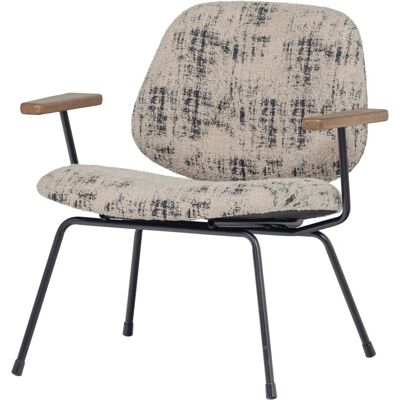 WOOOD aure fauteuil - chenille stof - beige/zwart - 69x69x64 WOOOD aure fauteuil - chenille stof - beige/zwart - 69x69x64