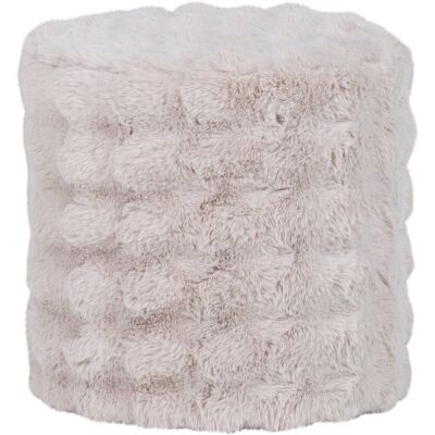 WOOOD olven poef hoog - fluffy stof - naturel - 46x46x46 WOOOD olven poef hoog - fluffy stof - naturel - 46x46x46
