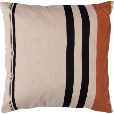WOOOD hani kussen - katoen - khaki/zwart - 45x45x10 WOOOD hani kussen - katoen - khaki/zwart - 45x45x10