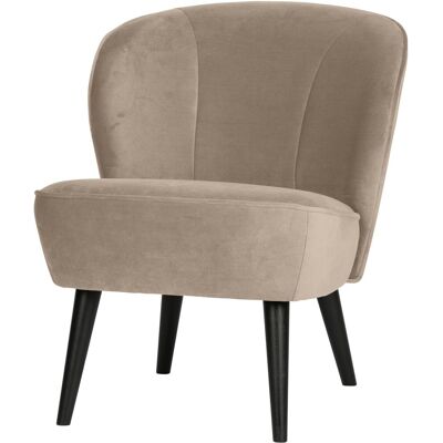 WOOOD sara fauteuil - velvet - khaki - 59x71x70 WOOOD sara fauteuil - velvet - khaki - 59x71x70