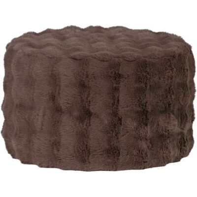WOOOD olven poef laag - fluffy stof - bruin - 36x60x60 WOOOD olven poef laag - fluffy stof - bruin - 36x60x60