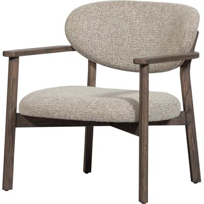 WOOOD udar fauteuil met houten frame - polyester - donkerbruin WOOOD udar fauteuil met houten frame - polyester - donkerbruin