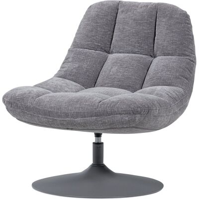 WOOOD elvi draaifauteuil - chenille structuur - lichtgrijs - 81x73x84 WOOOD elvi draaifauteuil - chenille structuur - lichtgrijs - 81x73x84