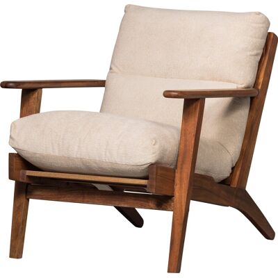 WOOOD houston fauteuil - bouclé/hout - naturel - 86x71x71 WOOOD houston fauteuil - bouclé/hout - naturel - 86x71x71