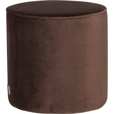 WOOOD sara poef hoog 46xø46 cm - velvet - donkerbruin WOOOD sara poef hoog 46xø46 cm - velvet - donkerbruin
