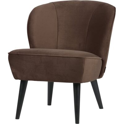 WOOOD sara fauteuil - velvet - donkerbruin - 71x59x70 WOOOD sara fauteuil - velvet - donkerbruin - 71x59x70