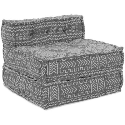 vidaXL Poef Grijs - Poef, 70x70x54 cm, Katoen, Modern, Binnen vidaXL Poef Grijs - Poef, 70x70x54 cm, Katoen, Modern, Binnen