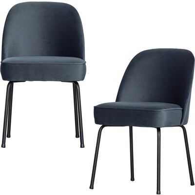 WOOOD vogue eetkamerstoelen - velvet stof - teal - set van 2 WOOOD vogue eetkamerstoelen - velvet stof - teal - set van 2