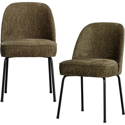 WOOOD vogue eetkamerstoelen - velvet stof - bonsai - set van 2 WOOOD vogue eetkamerstoelen - velvet stof - bonsai - set van 2