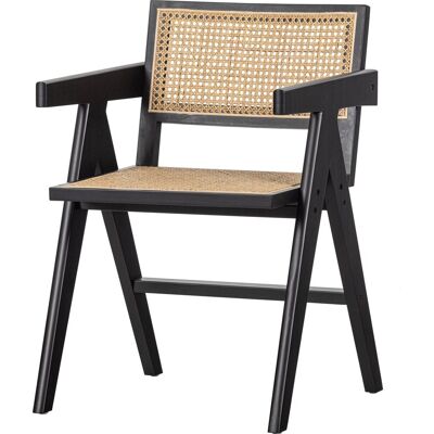 WOOOD Gunn Zwarte Eetkamerstoel - Den en Rattan, Exquis en Flexibel WOOOD Gunn Zwarte Eetkamerstoel - Den en Rattan, Exquis en Flexibel