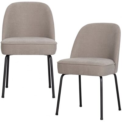 WOOOD vogue eetkamerstoelen - geweven stof - zand - set van 2 WOOOD vogue eetkamerstoelen - geweven stof - zand - set van 2