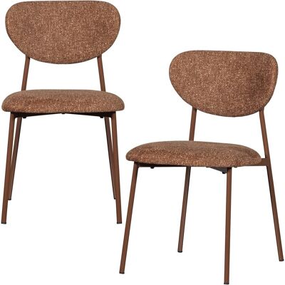 WOOOD valor eetkamerstoelen - geweven stof - bruin - set van 2 WOOOD valor eetkamerstoelen - geweven stof - bruin - set van 2