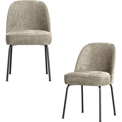 WOOOD vogue eetkamerstoelen - velvet stof - wheatfield - set van 2 WOOOD vogue eetkamerstoelen - velvet stof - wheatfield - set van 2