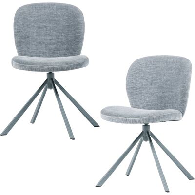 WOOOD femke eetkamerstoelen - chenille stof - blauw - set van 2 WOOOD femke eetkamerstoelen - chenille stof - blauw - set van 2