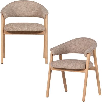 WOOOD tunar eetkamerstoel met armleuning - eiken hout - naturel - set van 2 WOOOD tunar eetkamerstoel met armleuning - eiken hout - naturel - set van 2