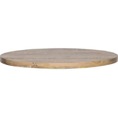 WOOOD tablo tafelblad rond - mango - white wash - 120x120 WOOOD tablo tafelblad rond - mango - white wash - 120x120