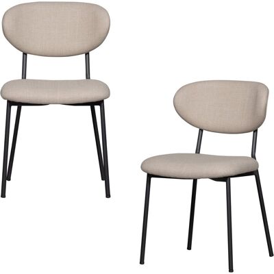 WOOOD kjeld eetkamerstoelen - geweven stof - naturel - set van 2 WOOOD kjeld eetkamerstoelen - geweven stof - naturel - set van 2