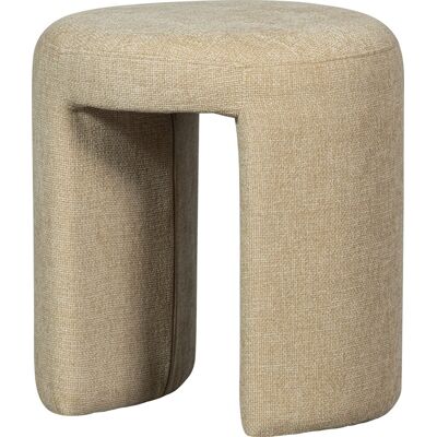 Woood Charlie - Ronde stoffen poef - 45cm Beige - Woonkamermeubel Woood Charlie - Ronde stoffen poef - 45cm Beige - Woonkamermeubel