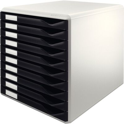 Leitz ladenblok met 10 laden - wit/zwart Leitz ladenblok met 10 laden - wit/zwart