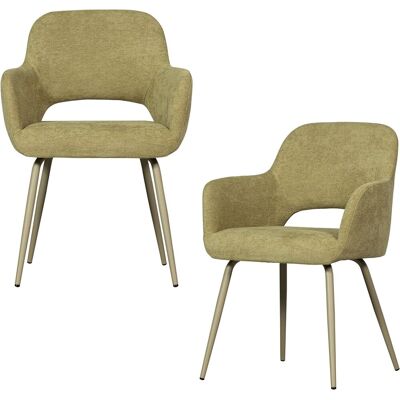 WOOOD jenny eetkamerstoelen - polyester - sage - set van 2 WOOOD jenny eetkamerstoelen - polyester - sage - set van 2