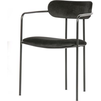 WOOOD ivy eetkamerstoel - fluweel - zwart - 74x52x50 WOOOD ivy eetkamerstoel - fluweel - zwart - 74x52x50