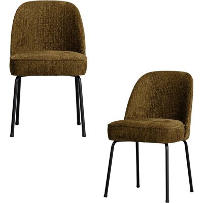 WOOOD vogue eetkamerstoelen - velvet stof - brass - set van 2 WOOOD vogue eetkamerstoelen - velvet stof - brass - set van 2