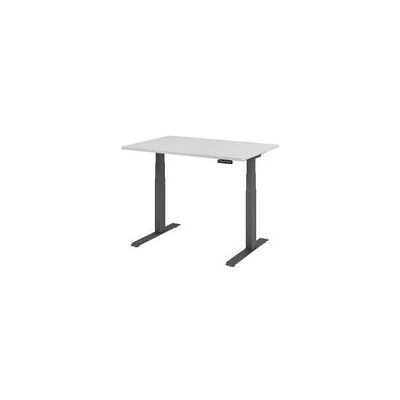 HAMMERBACHER Verstelbaar Bureau - Lichtgrijs, 120x80 cm, Elektrisch HAMMERBACHER Verstelbaar Bureau - Lichtgrijs, 120x80 cm, Elektrisch
