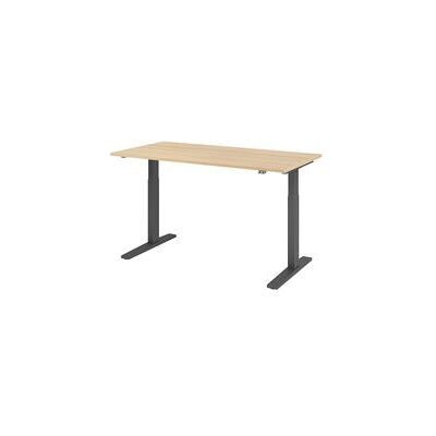 Hammacher Elektrisch verstelbaar bureau - Eiken - Grijs C-vormig frame Hammacher Elektrisch verstelbaar bureau - Eiken - Grijs C-vormig frame