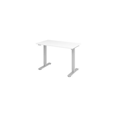 Hammerbacher Elektrisch Verstelbare Bureaublad - 120x67cm Wit/Zilver Hammerbacher Elektrisch Verstelbare Bureaublad - 120x67cm Wit/Zilver