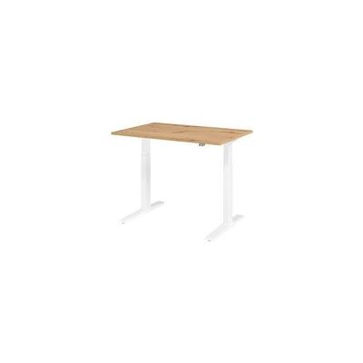 HAMMERBACHER Elektrische Zit-Sta Bureau - Wit & Eik - 120x80cm HAMMERBACHER Elektrische Zit-Sta Bureau - Wit & Eik - 120x80cm