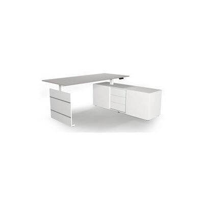 Kerkmann Move 3 Verstelbaar Bureau - 180x80 cm, Lichtgrijs, Wit Kerkmann Move 3 Verstelbaar Bureau - 180x80 cm, Lichtgrijs, Wit