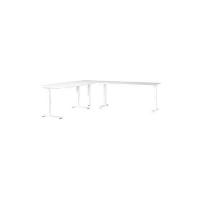 GERMANIA Mailand Verstelbare L-vorm Bureau - Wit Stalen Frame GERMANIA Mailand Verstelbare L-vorm Bureau - Wit Stalen Frame