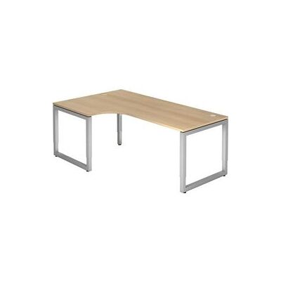 HAMMERBACHER RS82 In hoogte verstelbaar hoekbureau - Zilver & Eiken HAMMERBACHER RS82 In hoogte verstelbaar hoekbureau - Zilver & Eiken