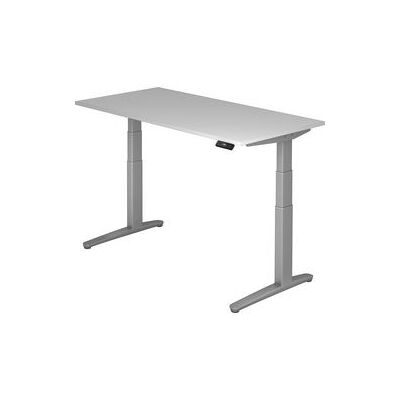 Hammerbacher Elektrisch Zit-Sta Bureau - 160x80cm, Lichtgrijs Hammerbacher Elektrisch Zit-Sta Bureau - 160x80cm, Lichtgrijs