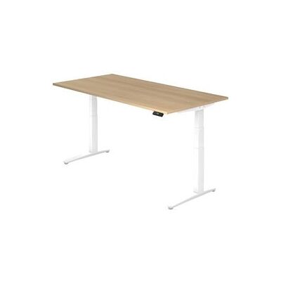 Hammerbacher Elektrisch Zit-Sta Bureau Eik Wit - Kantoor Tafel Hammerbacher Elektrisch Zit-Sta Bureau Eik Wit - Kantoor Tafel