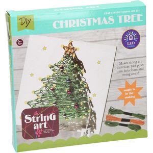 String Art Kerstboom met LED Lampjes Multi kleuren String Art Kerstboom met LED Lampjes Multi kleuren