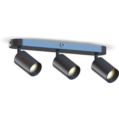 Calex plafondlamp - 3-lichts - opbouwspot - ovaal - zwart - goud Calex plafondlamp - 3-lichts - opbouwspot - ovaal - zwart - goud