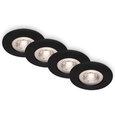 BRILONER Inbouw LED-verlichting - 9cm, 4x LED, 4,9W, 480lm, Mat zwart BRILONER Inbouw LED-verlichting - 9cm, 4x LED, 4,9W, 480lm, Mat zwart